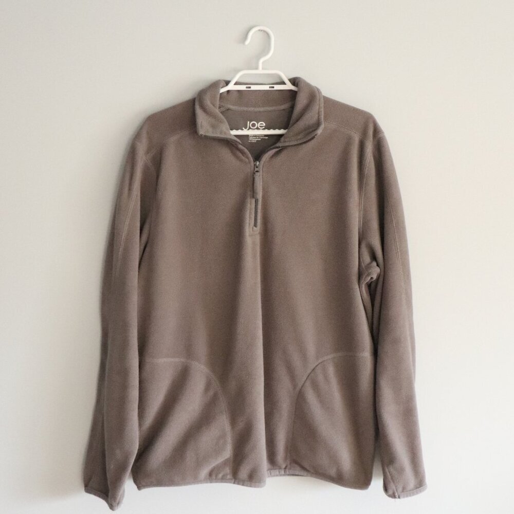 Joe Fresh Women's Large Grey Quarter-Zip Fleece‎ Long Sleeve Sweater Pullover